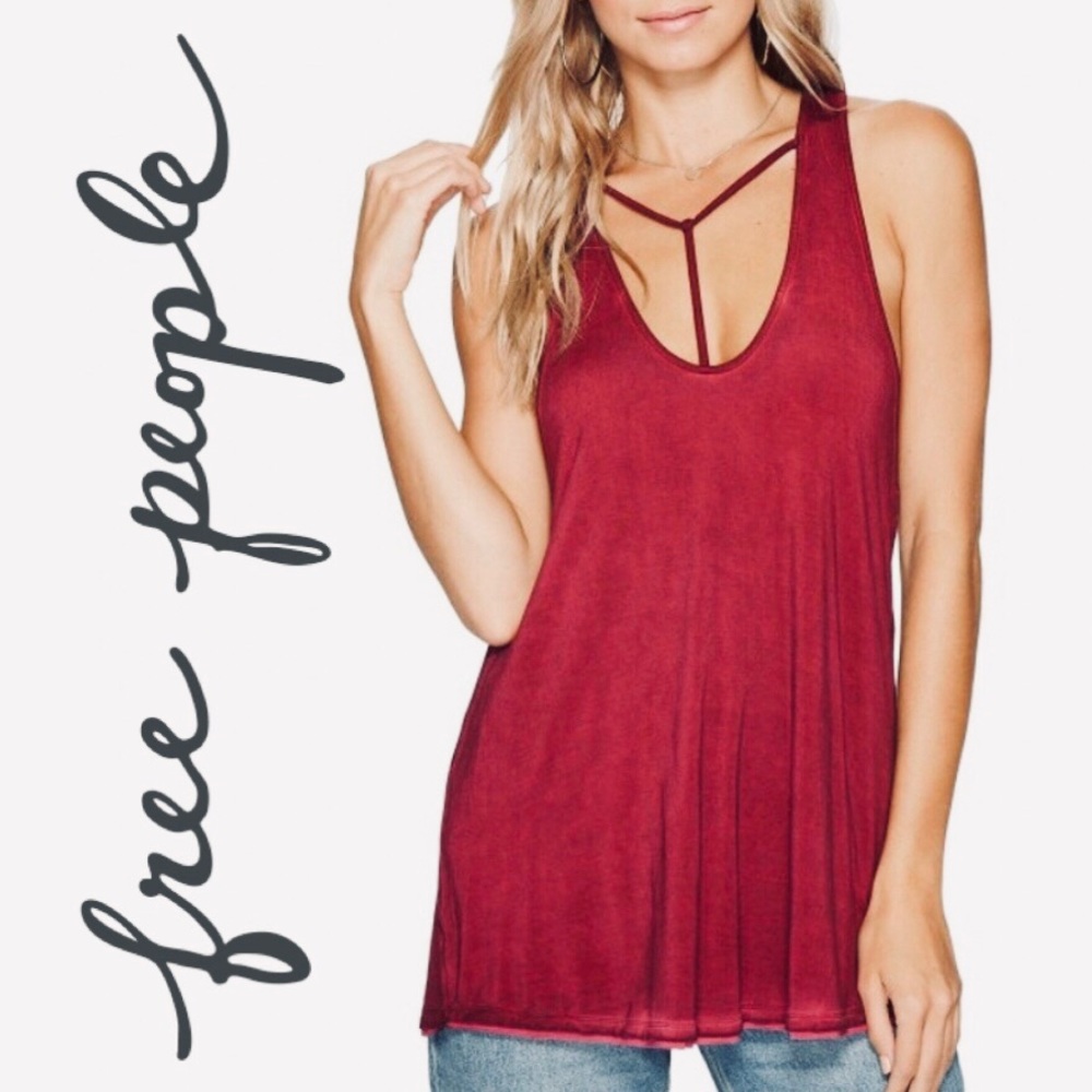 ♥️NWT Free People Amelia Y-Strap Tank Top Small